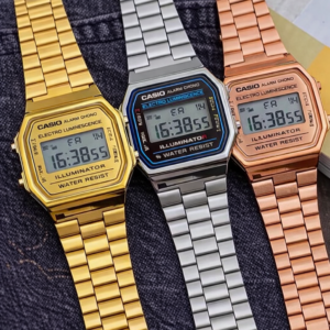 relógio casio dourado